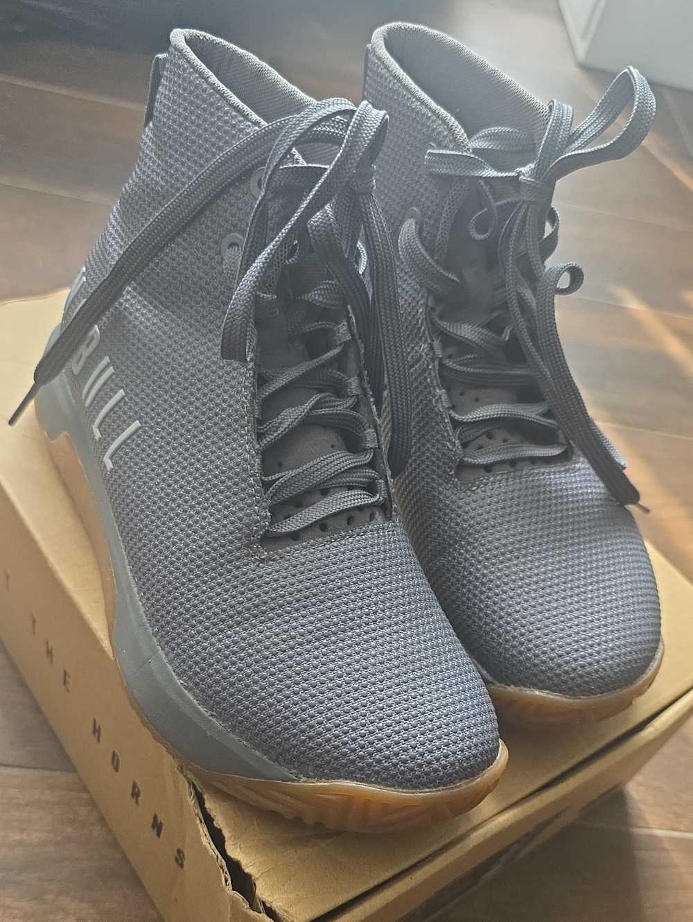 NOBULL Charcoal High-Top Athletic Sneakers with Gum Outsole